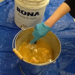mixing mud with paint