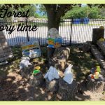 cut logs for seats for storytime under tree